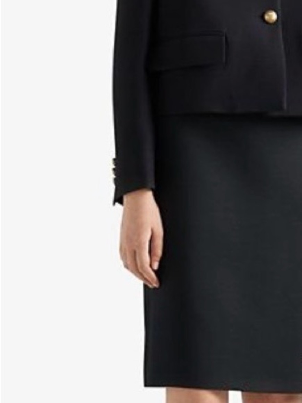 Prada knee-length pencil skirt in classic black wool